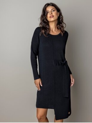 AG design  juoda megzta merino vilnos suknelė Claudia