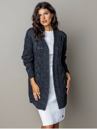 AG design pynių Kardiganas NORA, dark gray