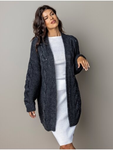 AG design pynių Kardiganas NORA, dark gray
