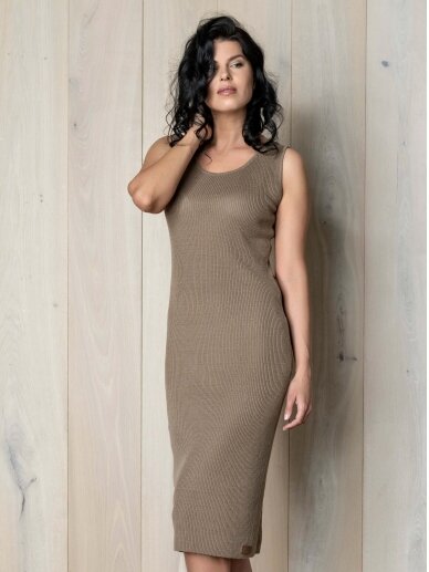 AG design ruda plono mezgimo lino suknelė – Pearl 1