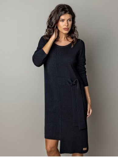 AG design  juoda megzta merino vilnos suknelė Claudia 4