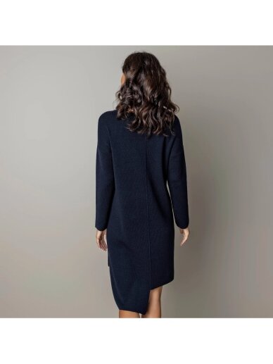 AG design tamsiai mėlyna megzta merino vilnos suknelė Claudia 6