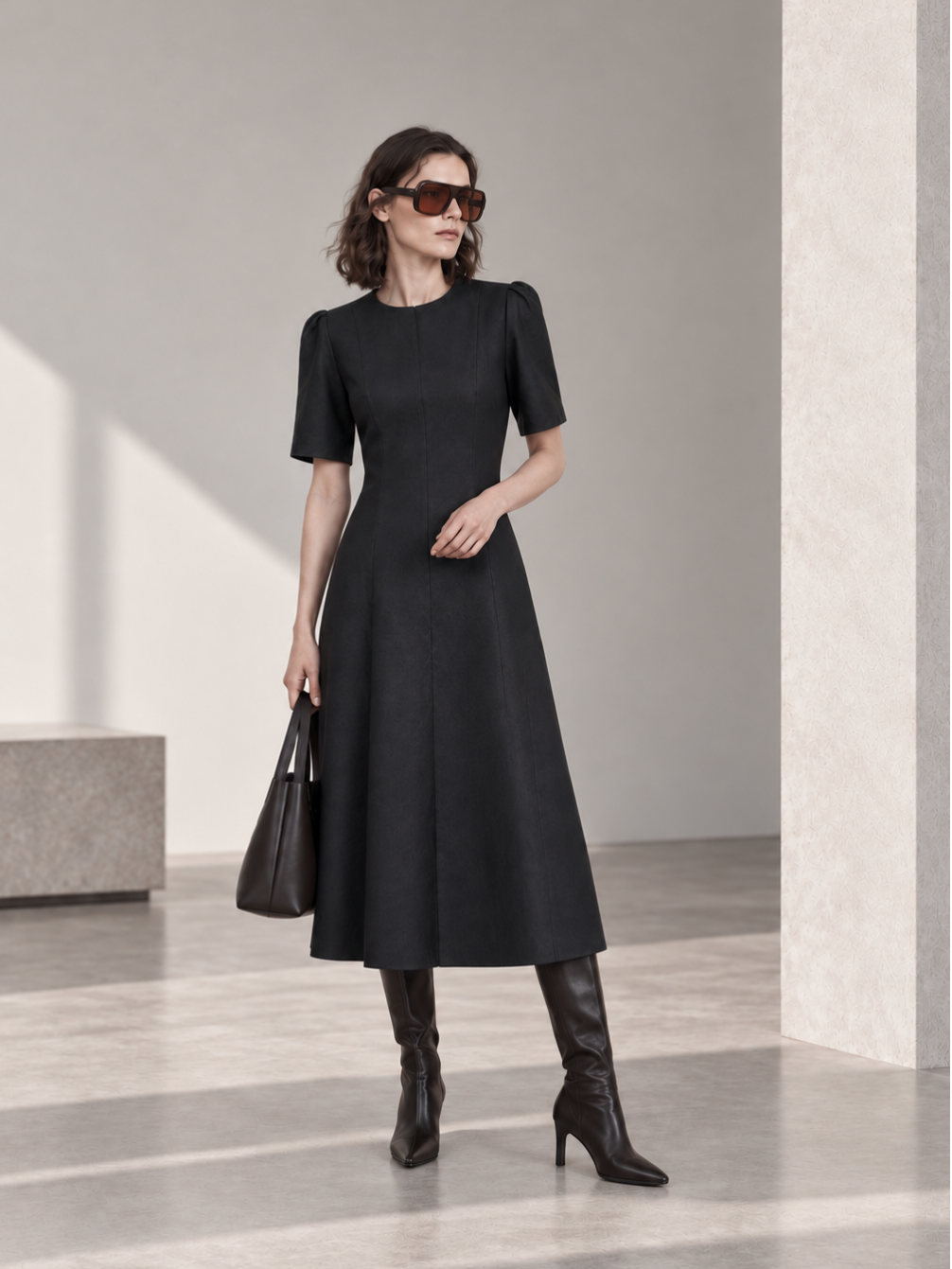 BAGOTA JUODA ELEGANTIŠKA ŽAKARDINĖ SUKNELĖ 5