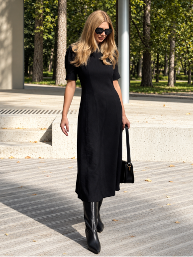 BAGOTA JUODA ELEGANTIŠKA ŽAKARDINĖ SUKNELĖ 2