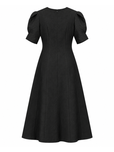 BAGOTA JUODA ELEGANTIŠKA ŽAKARDINĖ SUKNELĖ 4
