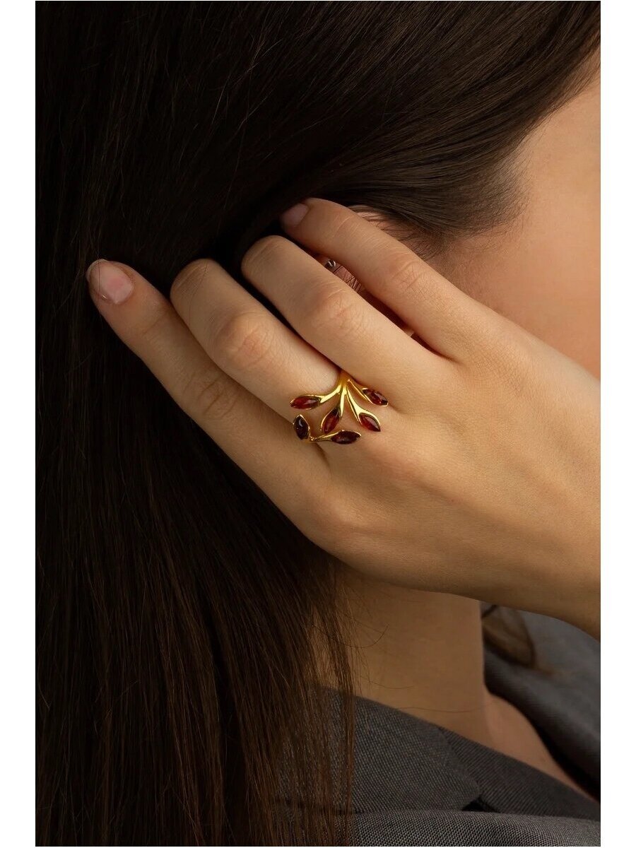 GOLD-PLATED AMBER RING “FLORENTIA AUREA TERRA” 1