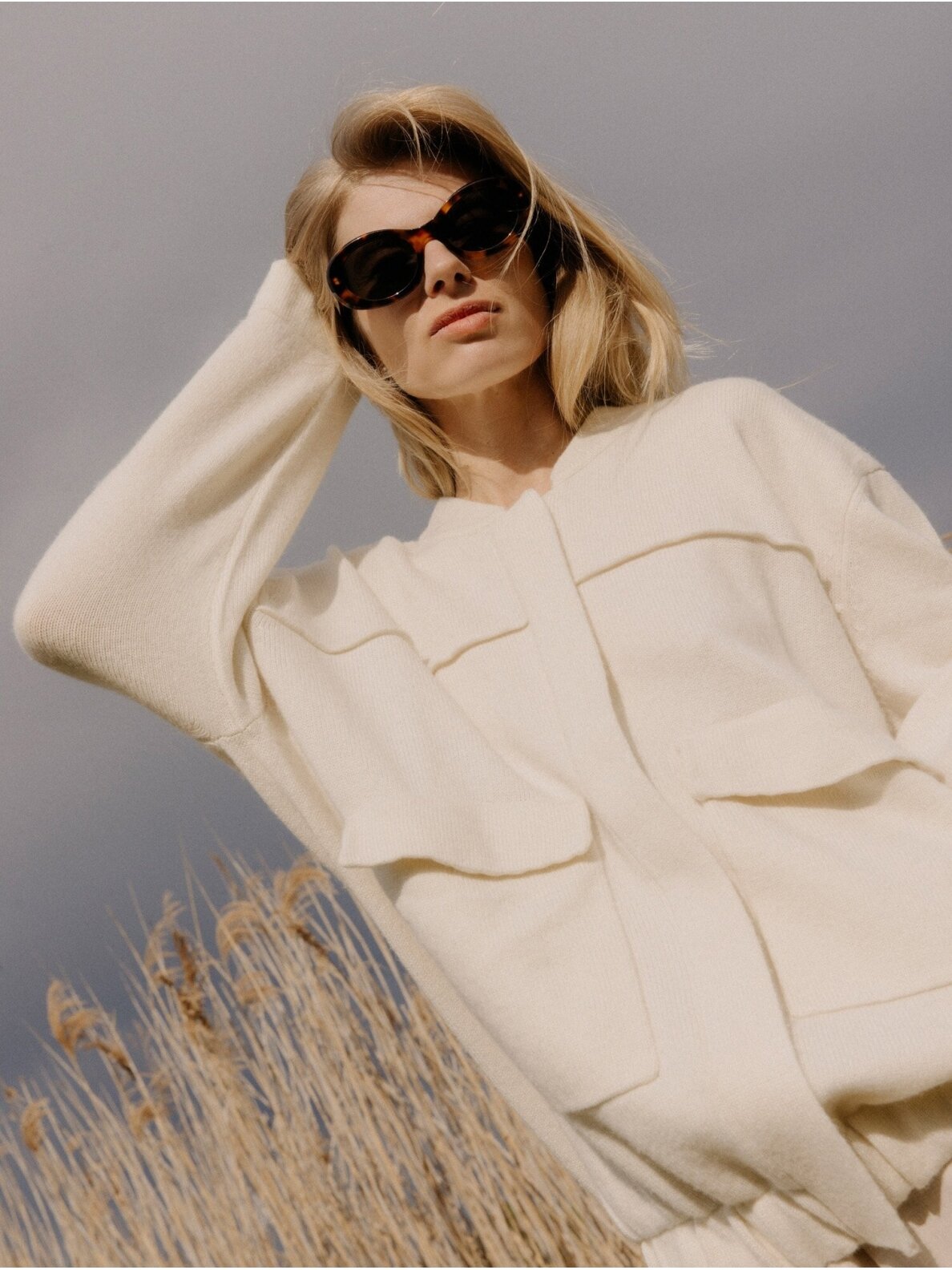 COOCOOMOS pieno baltumo kašmyro švarkelis Andrea 3