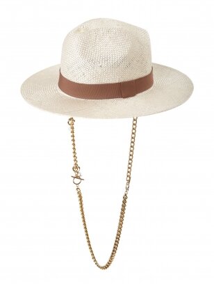 COOCOOMOS Chain panama straw skrybėlė