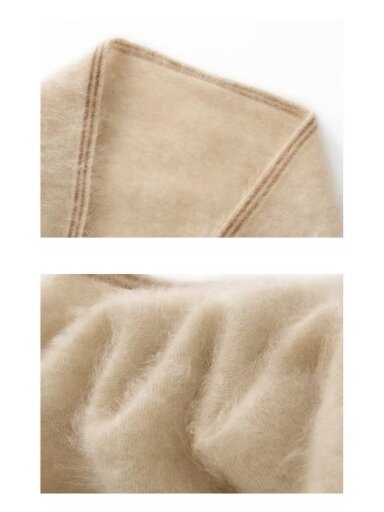 COOCOOMOS Šukuoto 100% kašmyro skarelė beige