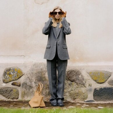 Avicenna's Background | Grey Tailored Suits by Lithuanian Designers