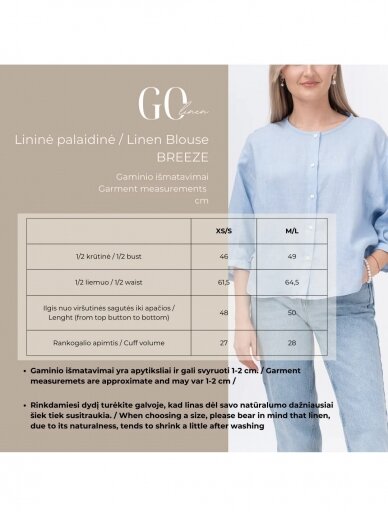 GOlinen žydri lininiai marškiniai  BREEZE - 100 % linas 2