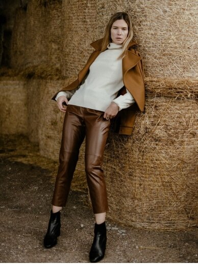 COOCOOMOS rudos eco odos  kelnės Leather