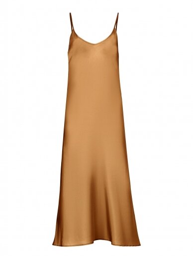 COOCOOMOS šilkinė suknelė SLIP ruda 1