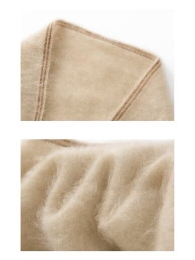 COOCOOMOS Šukuoto 100% kašmyro skarelė beige 1