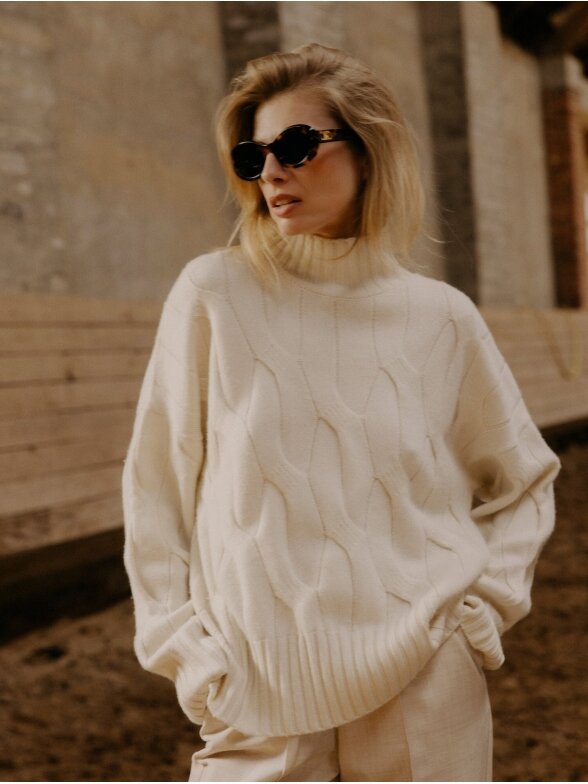 COOCOOMOS  Grace cable sweater white