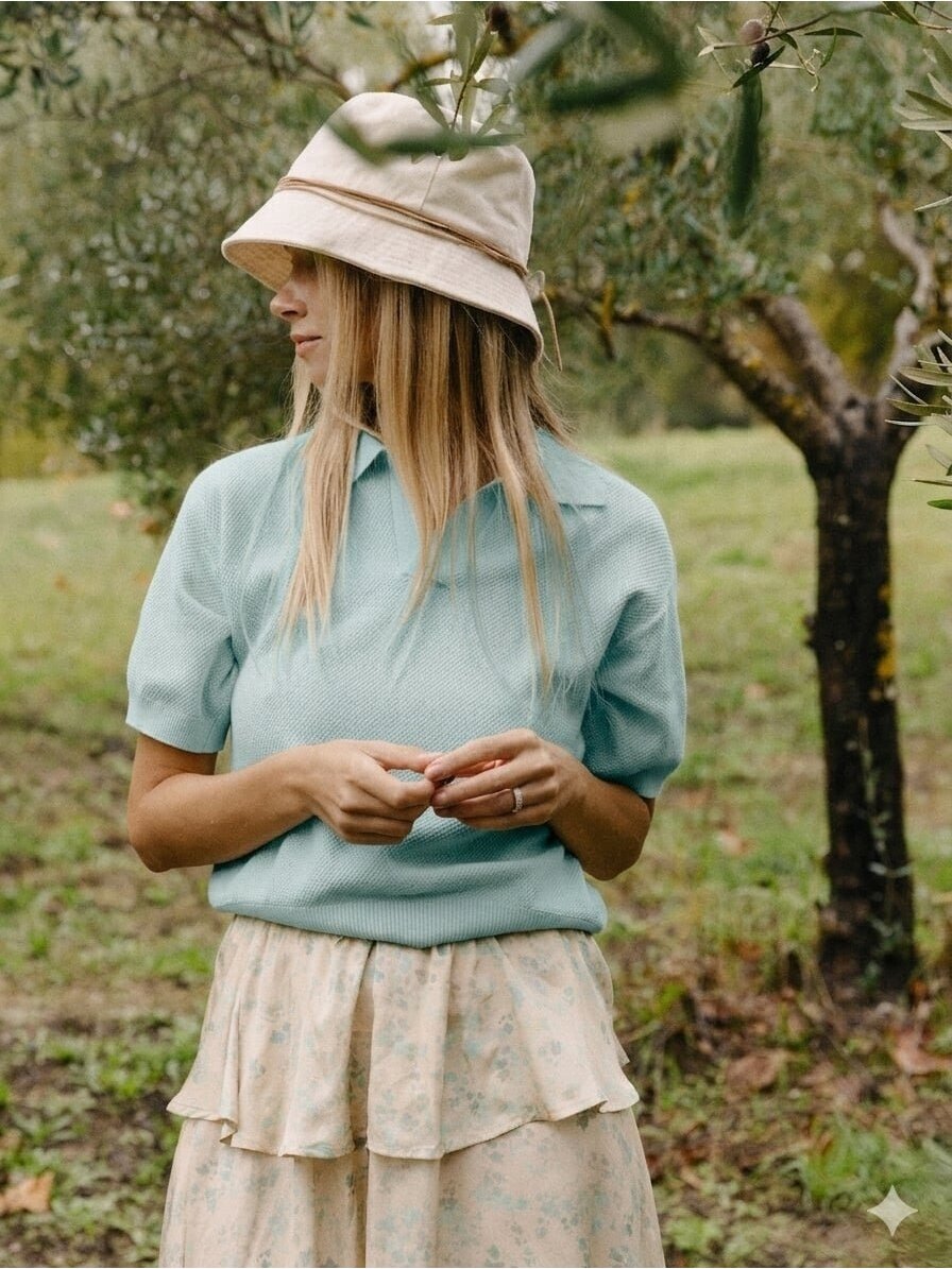 Coocoomos medvilnės polo palaidinė Giovana mint 2 Coocoomos medvilnės polo palaidinė Giovana mint 2