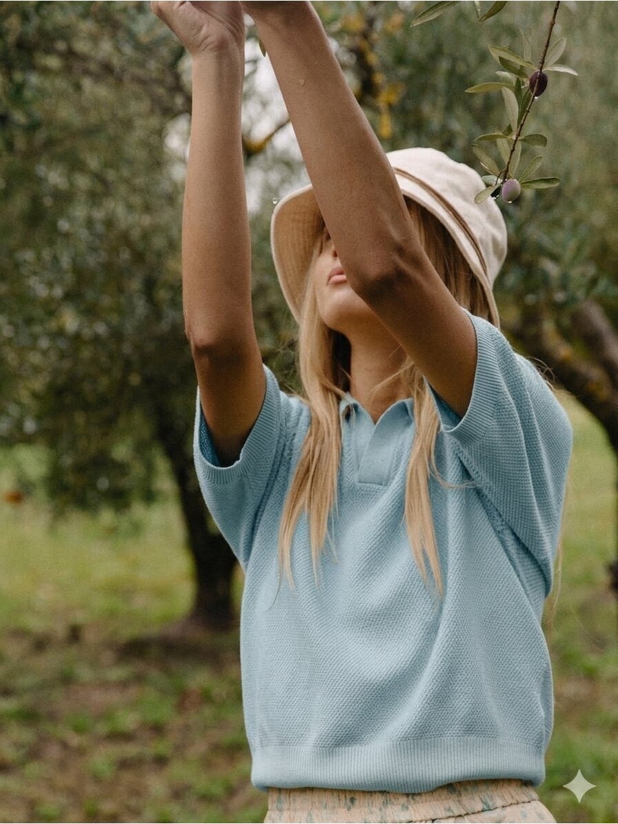 Coocoomos medvilnės polo palaidinė Giovana mint 3 Coocoomos medvilnės polo palaidinė Giovana mint 3