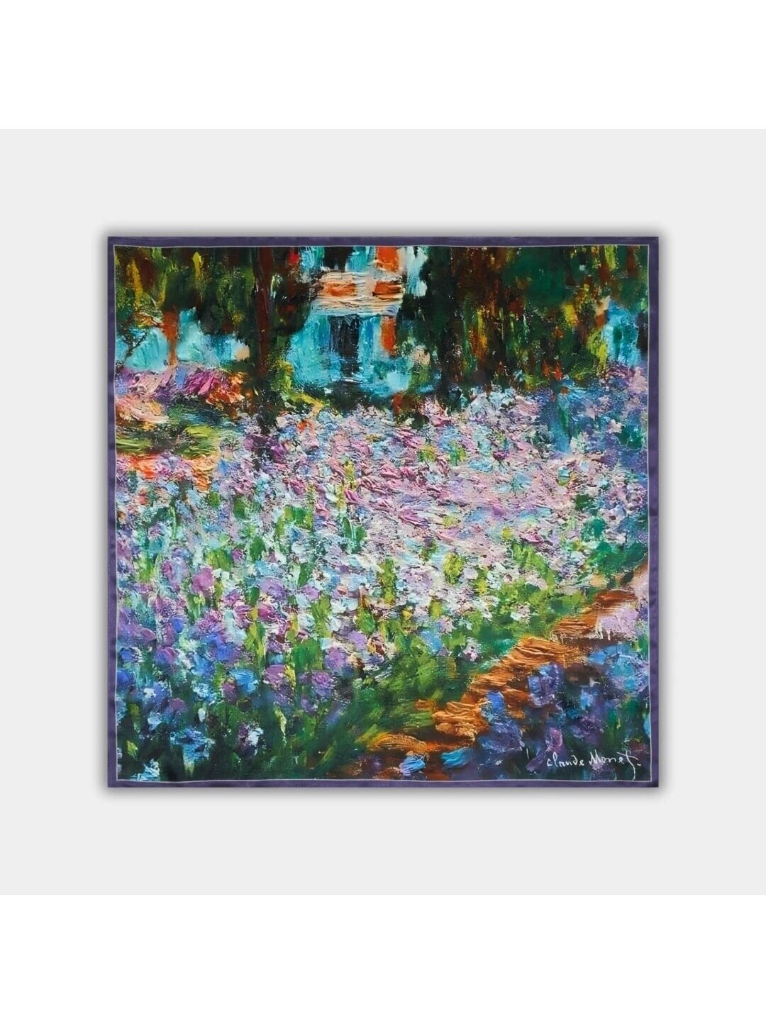 DONUM Šilkinė skarelė -Claude Monet - Dailininko sodas Givernyje