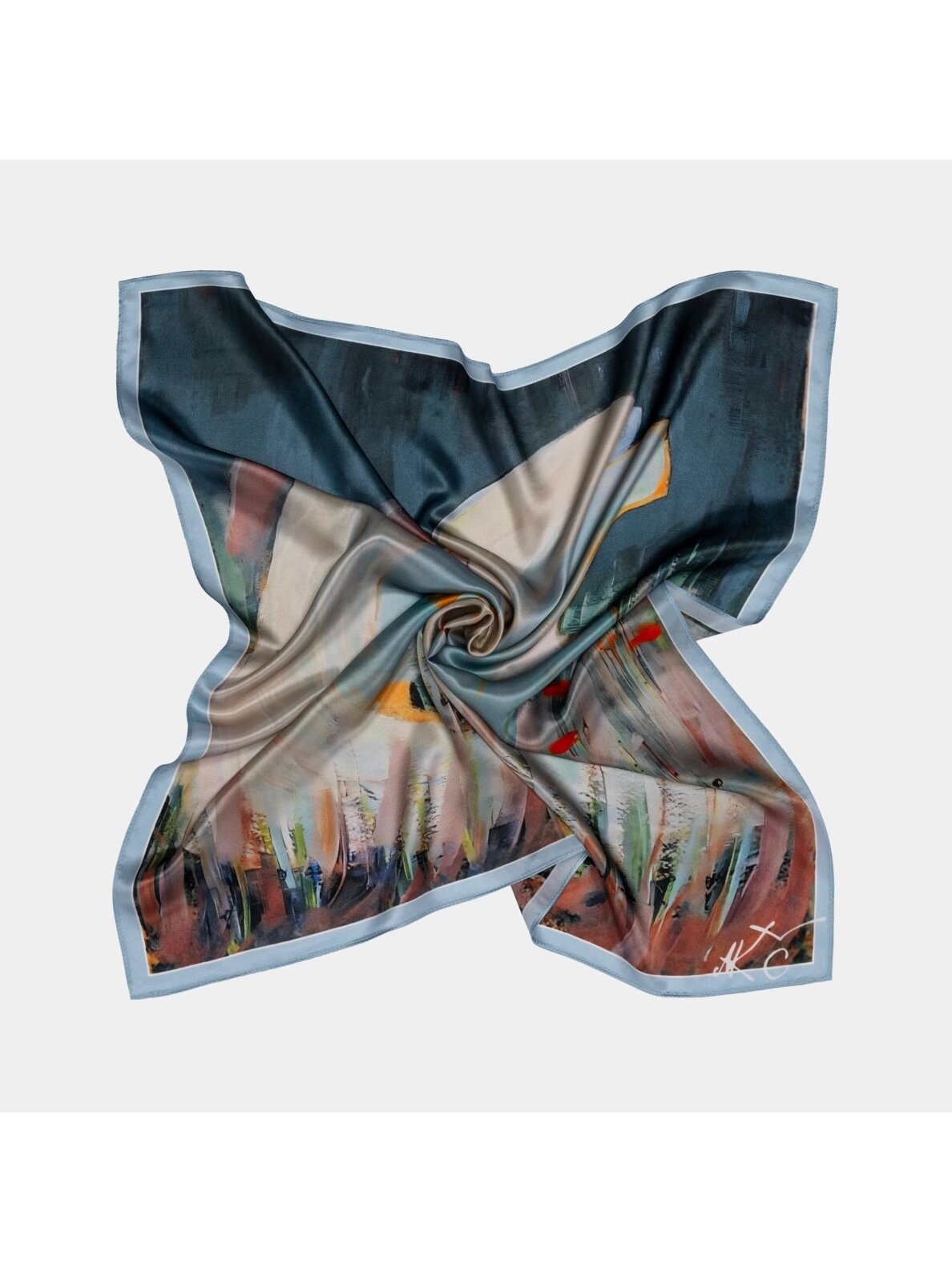 DONUM M.K. Čiurlionis šilkinė skarelė - Himnas 68X68 cm 2 DONUM M.K. Čiurlionis šilkinė skarelė - Himnas 68X68 cm 2