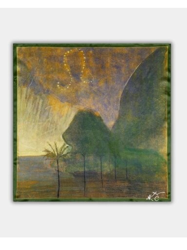 DONUM  Šilkinė skarelė - M.K. Čiurlionis - Saulė eina Liūto ženklu
