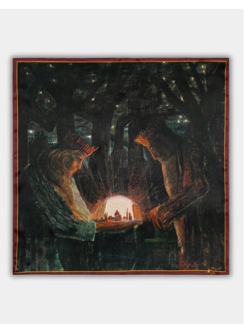 DONUM Šilkinė skarelė - M.K. Čiurlionis - Karalių pasaka | 68x68 DONUM Šilkinė skarelė - M.K. Čiurlionis - Karalių pasaka | 68x68