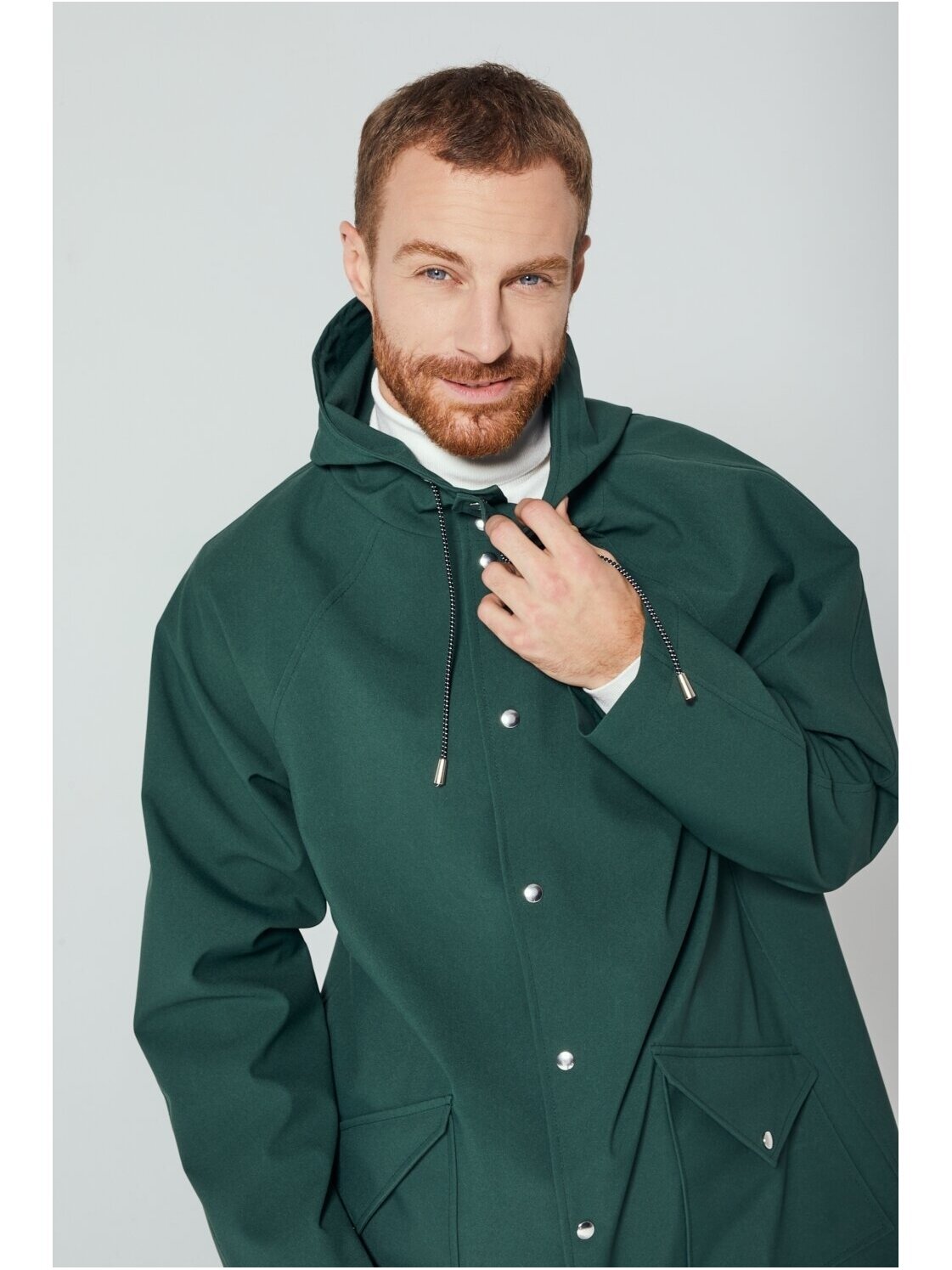 Ducktail Raincoats ŽALIAS CITY LIETPALTIS – tvarios medžiagos 7 Ducktail Raincoats ŽALIAS CITY LIETPALTIS – tvarios medžiagos 7