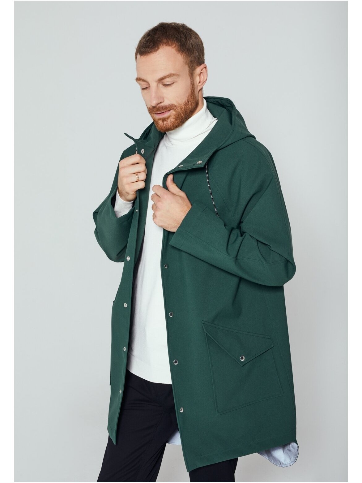 Ducktail Raincoats ŽALIAS CITY LIETPALTIS – tvarios medžiagos 8 Ducktail Raincoats ŽALIAS CITY LIETPALTIS – tvarios medžiagos 8