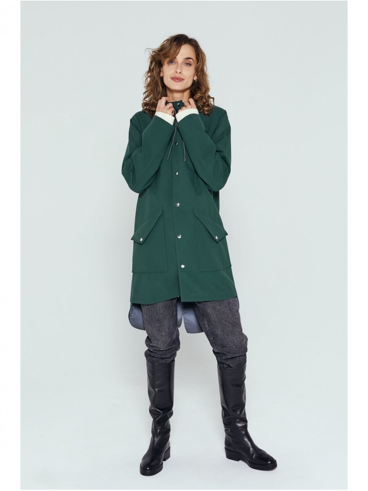 Ducktail Raincoats ŽALIAS CITY LIETPALTIS – tvarios medžiagos Ducktail Raincoats ŽALIAS CITY LIETPALTIS – tvarios medžiagos
