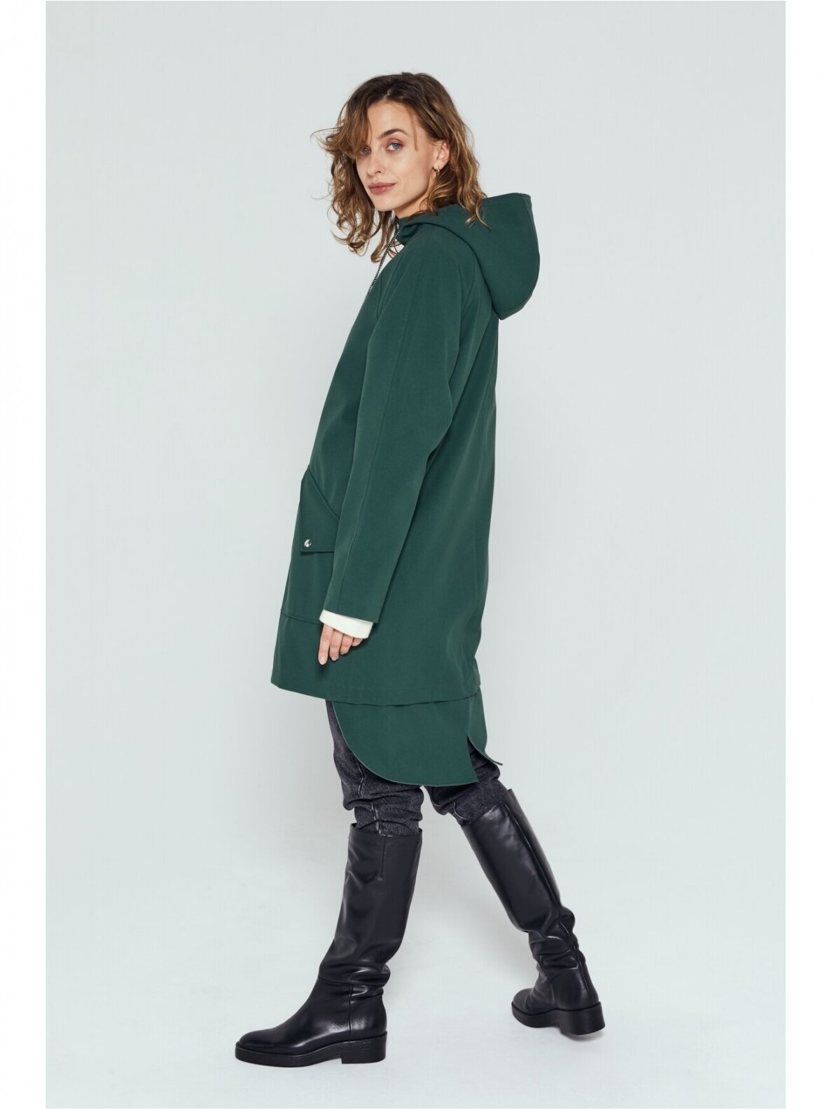 Ducktail Raincoats ŽALIAS CITY LIETPALTIS – tvarios medžiagos 2 Ducktail Raincoats ŽALIAS CITY LIETPALTIS – tvarios medžiagos 2