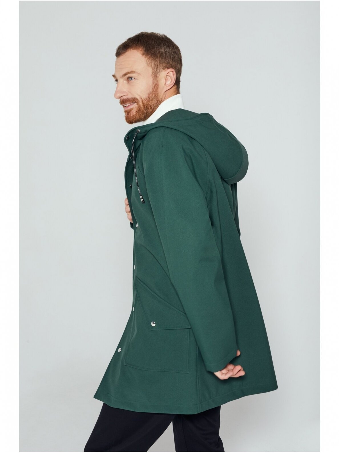 Ducktail Raincoats ŽALIAS CITY LIETPALTIS – tvarios medžiagos 9 Ducktail Raincoats ŽALIAS CITY LIETPALTIS – tvarios medžiagos 9