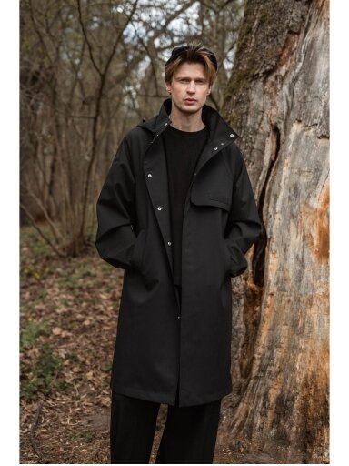 Ducktail Raincoats JUODAS FLOW LIETPALTIS – tvarios medžiagos