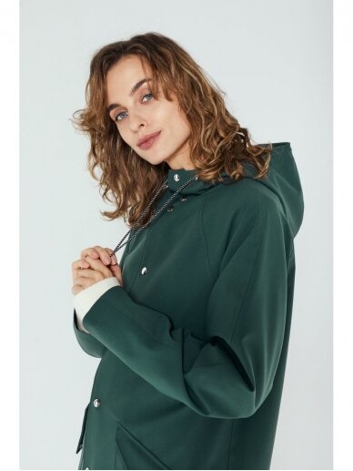Ducktail Raincoats ŽALIAS CITY LIETPALTIS – tvarios medžiagos 3 Ducktail Raincoats ŽALIAS CITY LIETPALTIS – tvarios medžiagos 3