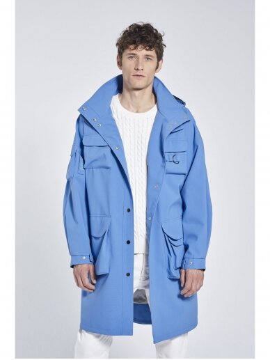 DUCKTAIL MĖLYNAS MARILA UNISEX LIETPALTIS – tvarios medžiagos 1 DUCKTAIL MĖLYNAS MARILA UNISEX LIETPALTIS – tvarios medžiagos 1