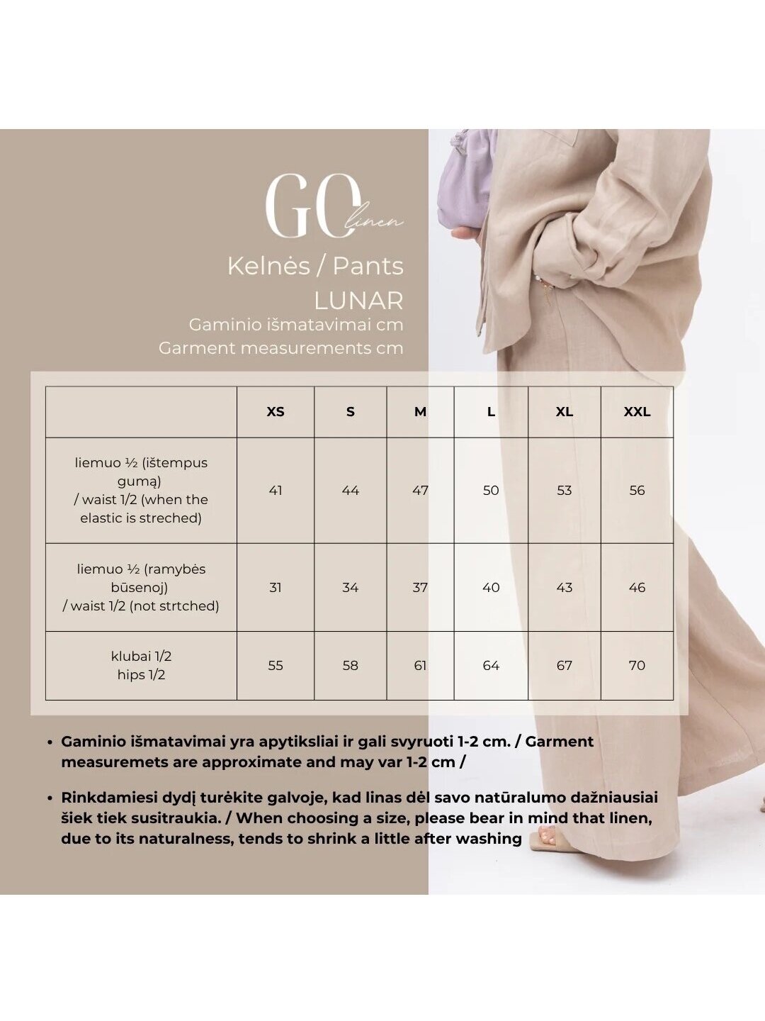 GO linen Lininės kelnės moterims LUNAR - 100 % linas - tamsiai rudos 4 GO linen Lininės kelnės moterims LUNAR - 100 % linas - tamsiai rudos 4