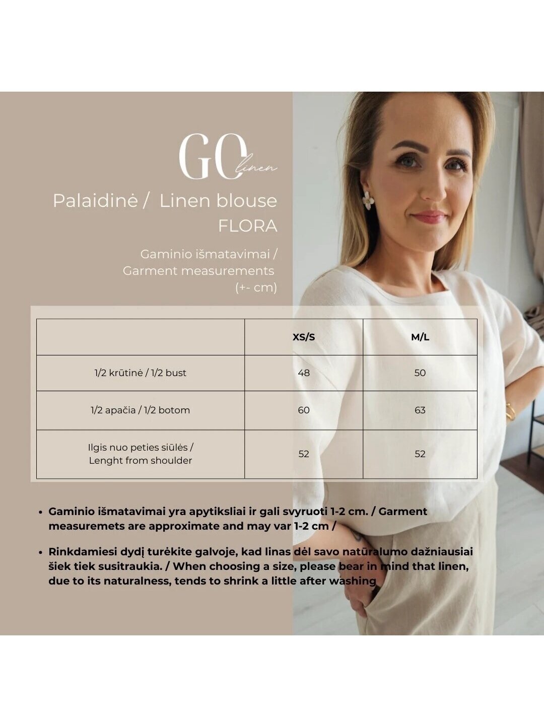 GO linen moteriška palaidinė - 100 % linas 4 GO linen moteriška palaidinė - 100 % linas 4