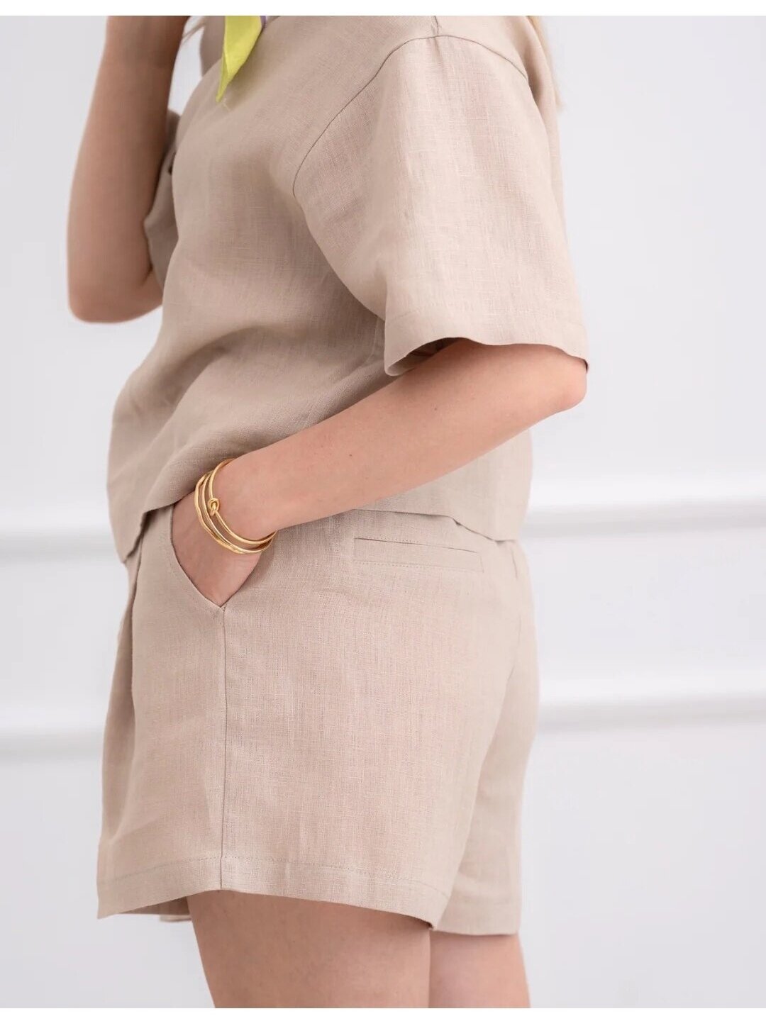GO linen LININIS KOSTIUMĖLIS SU ŠORTAIS SMĖLINIS 5 GO linen LININIS KOSTIUMĖLIS SU ŠORTAIS SMĖLINIS 5