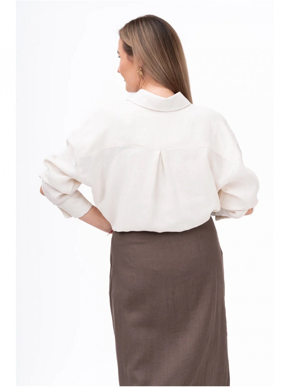 GO linen lininiai marškiniai moterims MIST, kreminė balta spalva 1 GO linen lininiai marškiniai moterims MIST, kreminė balta spalva 1