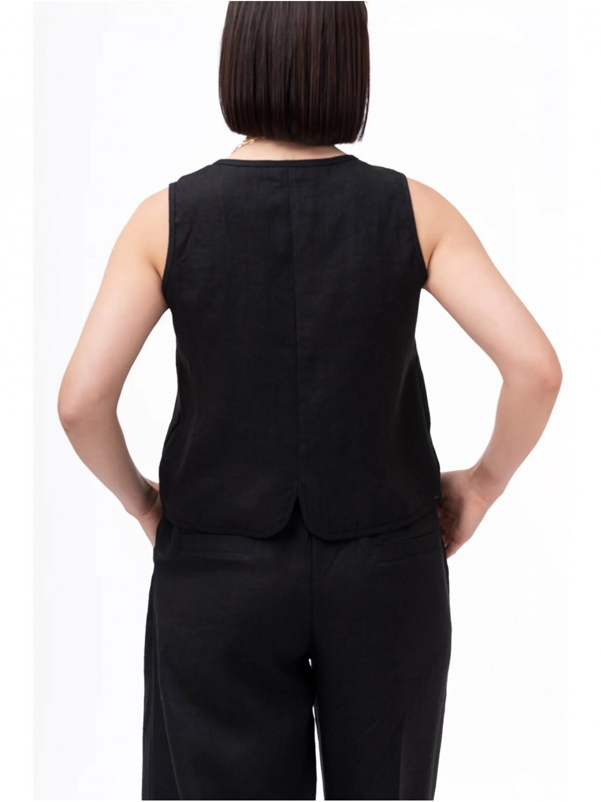 GO linen  lininė liemenė moterims  IVY - 100 % linas - juoda 3