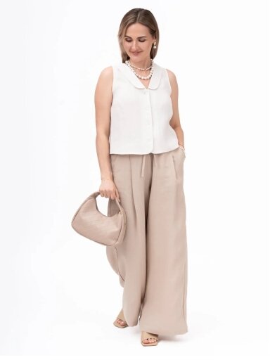 GO linen  lininė liemenė moterims IVY - 100 % linas - kreminė balta spalva