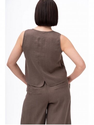 GO linen Liemenė moterims IVY - 100 % linas - tamsiai ruda 3
