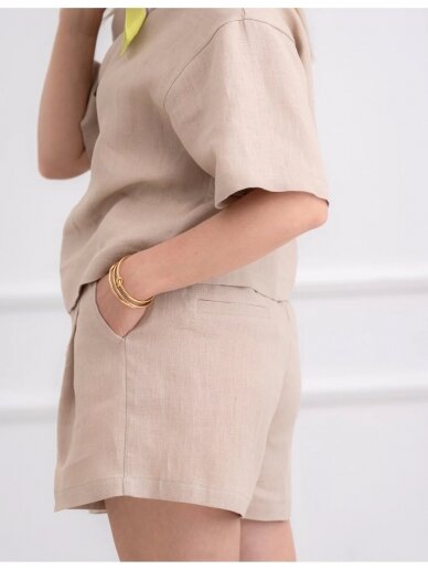 GO linen LININIS KOSTIUMĖLIS SU ŠORTAIS SMĖLINIS 5 GO linen LININIS KOSTIUMĖLIS SU ŠORTAIS SMĖLINIS 5