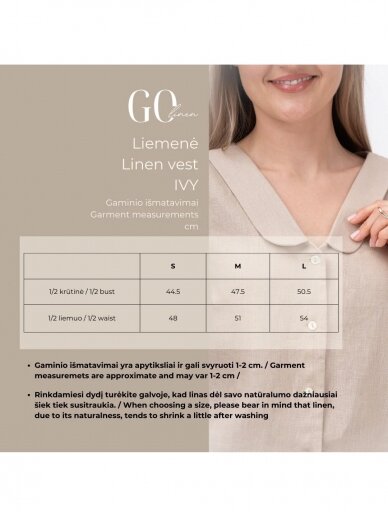 GO linen  lininė liemenė moterims  IVY - 100 % linas - juoda 2