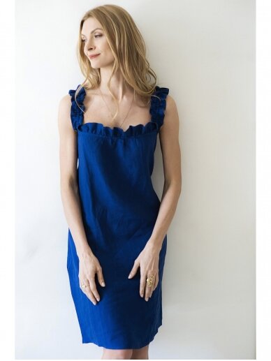 Grand Duchess  mėlyna lininė suknelė „Žaisminga“