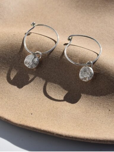 HipoJewelry kabantys perdirbto sidabro auskarai "TOBULUMAS"