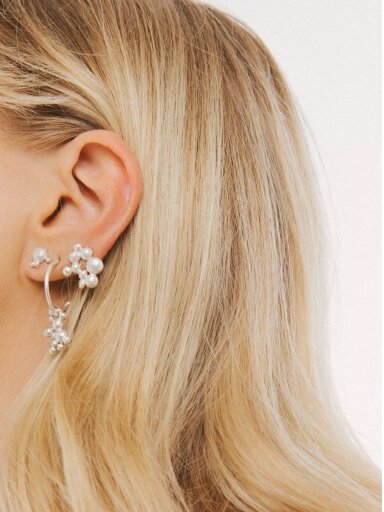 HipoJewelry  burbuliukų perdirbto sidabro auskarai