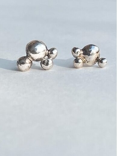 HipoJewelry mini burbuliukų perdirbto sidabro auskarai 2 HipoJewelry mini burbuliukų perdirbto sidabro auskarai 2