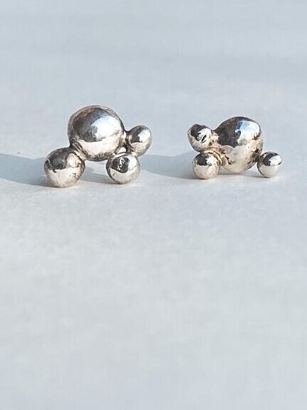 HipoJewelry mini burbuliukų perdirbto sidabro auskarai 2 HipoJewelry mini burbuliukų perdirbto sidabro auskarai 2