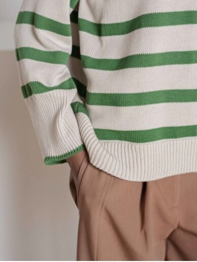 Juste Knit dryžuotas  žalias  megztinis  ARIANE