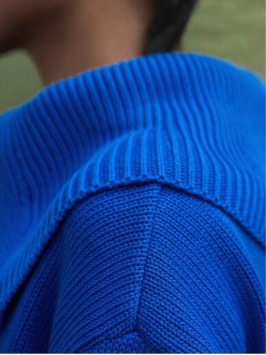 Juste Knit  Mėlynas medvilninis megztinis su sagomis MARIE 5