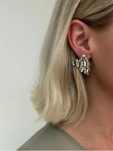 KAPA accessories  geometrinių formų sidabro spalvos auskarai Layla Earrings